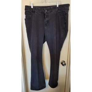 Lee Riders Rhinestone Women Size 18W P Black Mid Rise Bootcut Jeans